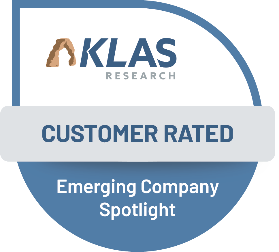 KLAS Research Customer Rated Emerging Company Spotlight Badge